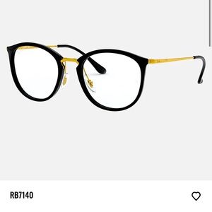 Never worn Ray-ban eyeglasses black & gold RB 7140